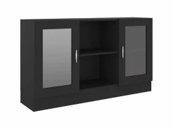 Best Vitrina de madera contrachapada 120x30,5x70 cm ES904203 Negro