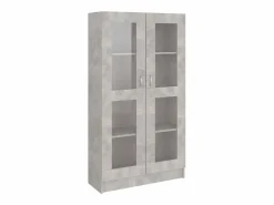 New Clicnbuy Vitrina de madera contrachapada hormigón 82,5x30,5x150cm Gris