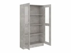 New Clicnbuy Vitrina de madera contrachapada hormigón 82,5x30,5x150cm Gris