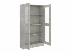 Outlet Vitrina de madera contrachapada hormigón 82,5x30,5x150cm Vitrina