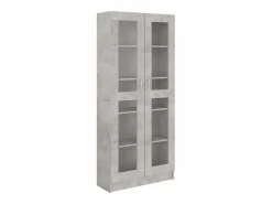 New Clicnbuy Vitrina de madera contrachapada hormigón 82,5x30,5x185,5cm Gris