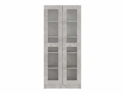 New Clicnbuy Vitrina de madera contrachapada hormigón 82,5x30,5x185,5cm Gris
