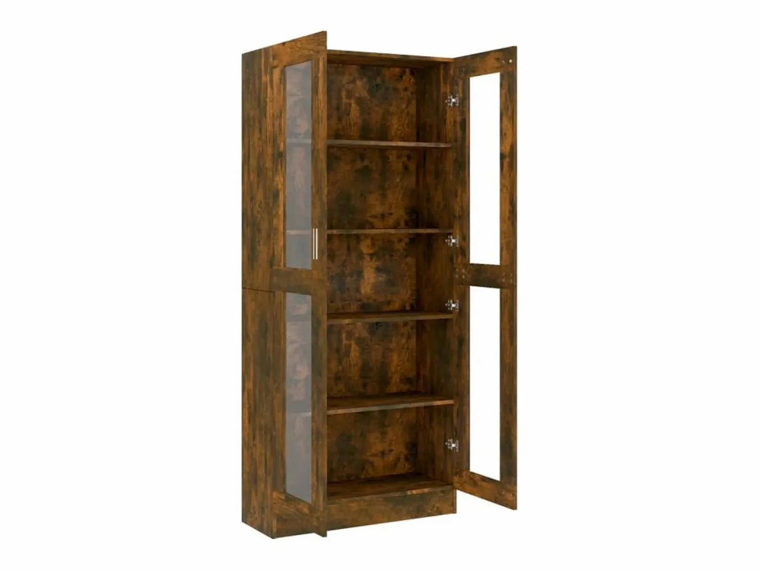 Hot Vitrina madera contrachapada roble ahumado 82,5x30,5x185,5 cm ES376461 Marru00f3n