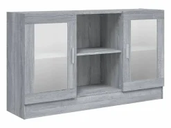New Vitrina madera contrachapada Sonoma 120x30,5x70 cm ES861533 Gris