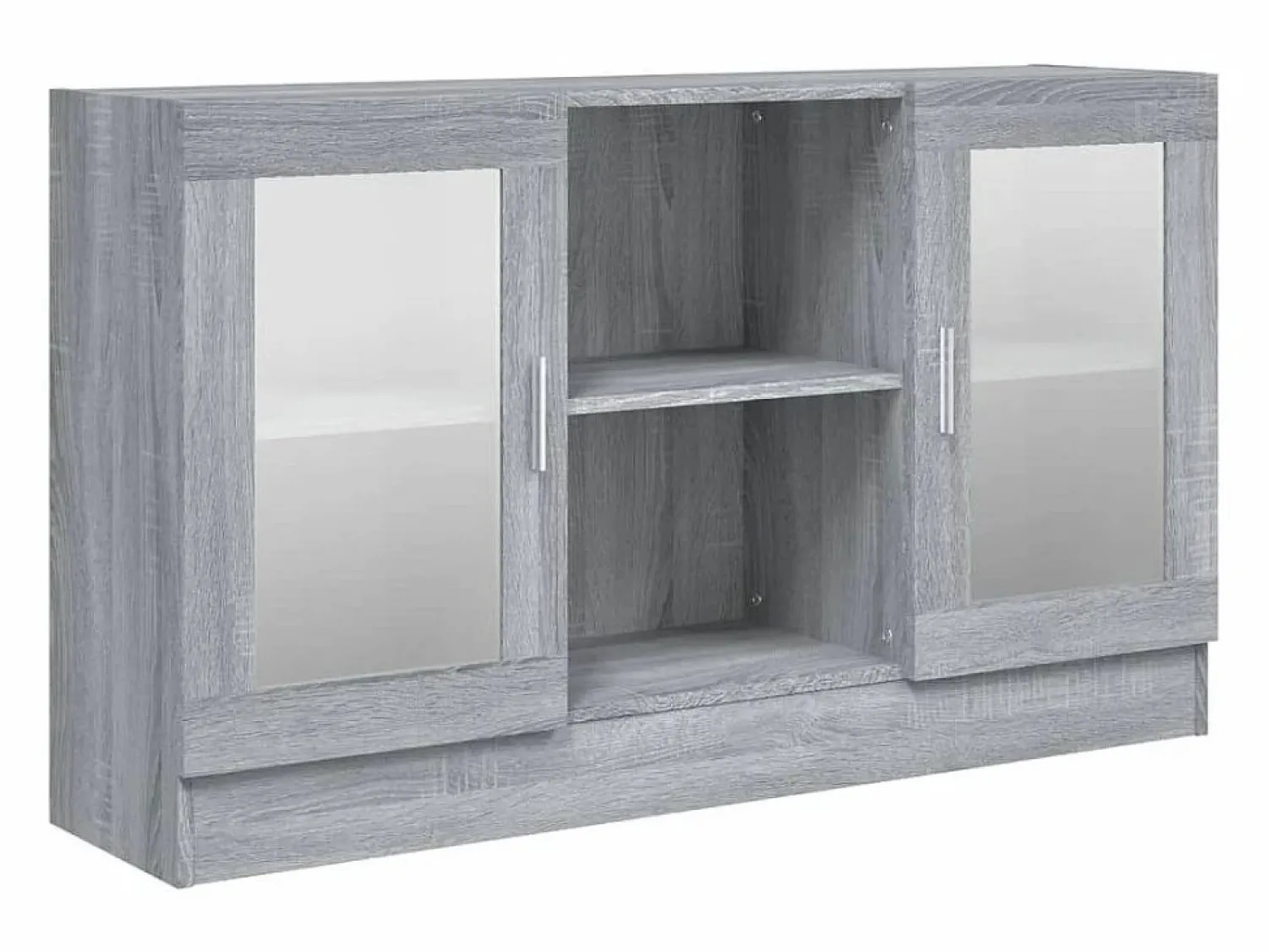 New Vitrina madera contrachapada Sonoma 120x30,5x70 cm ES861533 Gris