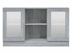 New Vitrina madera contrachapada Sonoma 120x30,5x70 cm ES861533 Gris
