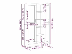 New Vitrina madera contrachapada roble ahumado 82,5x30,5x185 cm Vitrina