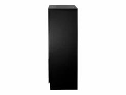 Vitrina negra - Mueble de comedor con 2 puertas y 1 cajón - almacenaje abierto - para dormitorio y salón