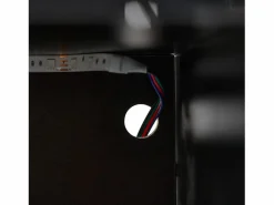 Vitrina negra - Vitrina con 2 puertas y luces LED - almacenaje abierto - para salón y dormitorio Negro