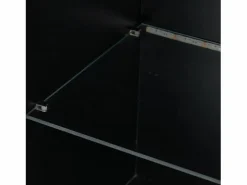 Vitrina negra - Vitrina con 2 puertas y luces LED - almacenaje abierto - para salón y dormitorio Negro