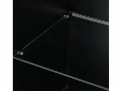 New Hauss Spole Vitrina negra de alto brillo con 2 puertas y 1 estante de cristal, LED incluido - 45x35x160cm Negro
