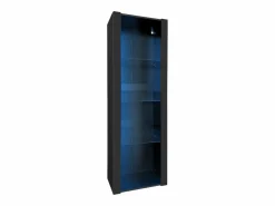 Vitrina - Vitrina con luces LED y 3 estantes de cristal - para salón y dormitorio