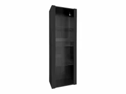Vitrina - Vitrina con luces LED y 3 estantes de cristal - para salón y dormitorio