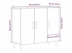 Clicnbuy Vitrina 90 x 34 x 80 cm Madera contrachapada