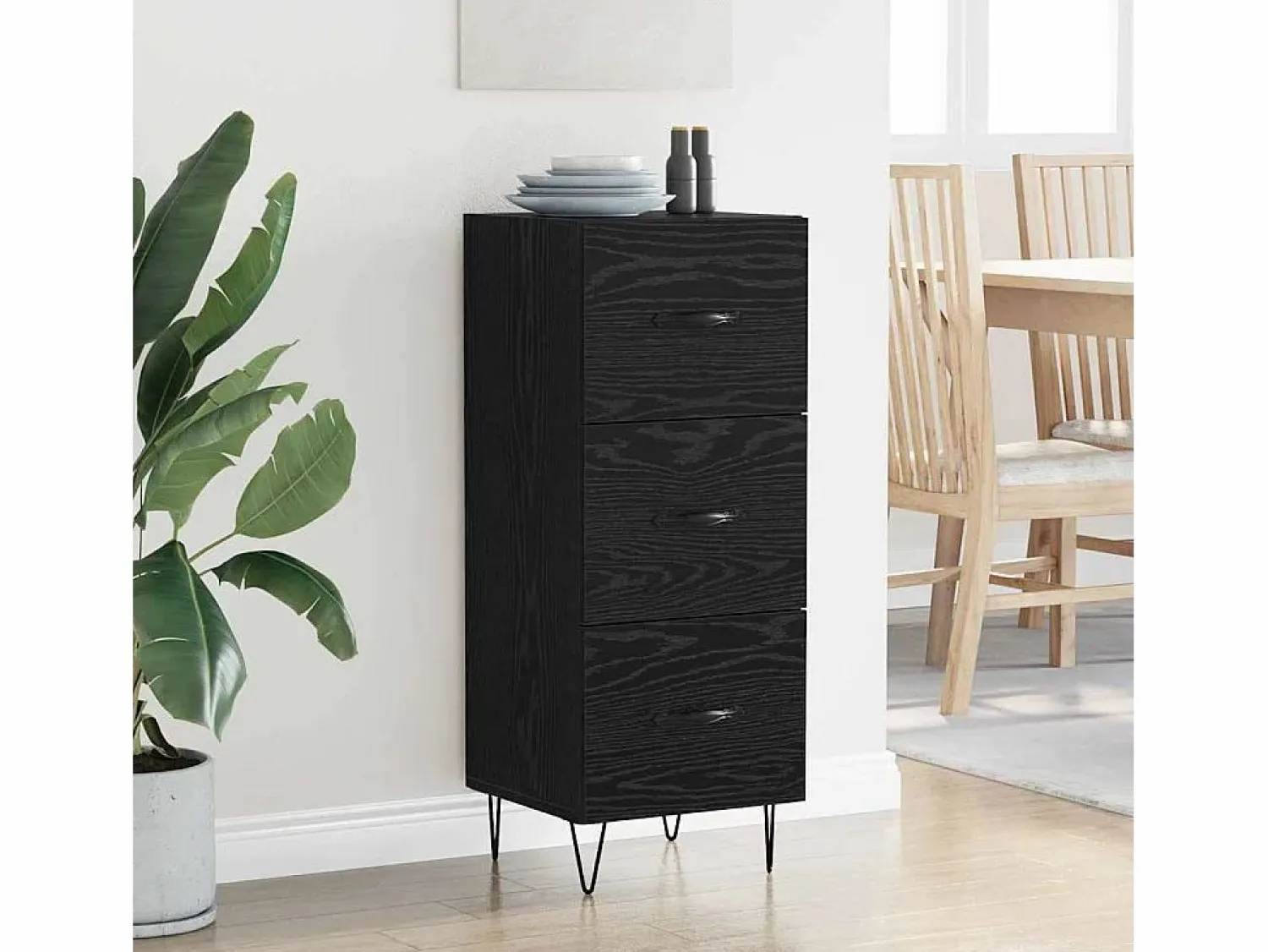 Clicnbuy Vitrina Roble 34 x 34.5 x 90 cm Madera contrachapada
