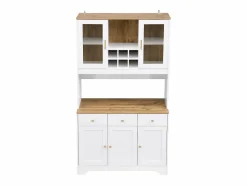 Online Vitrina 94.5x30x175.5 cm - 3 cajones y 5 puertas - superficie de aspecto madera - Aparador De Cocina