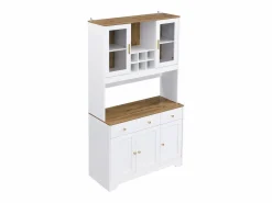 Online Vitrina 94.5x30x175.5 cm - 3 cajones y 5 puertas - superficie de aspecto madera - Aparador De Cocina