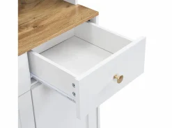 Online Vitrina 94.5x30x175.5 cm - 3 cajones y 5 puertas - superficie de aspecto madera - Aparador De Cocina