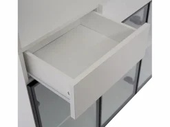 Clearance Vitrina 120x36x200 cm con LED - 6 puertas de cristal y 3 cajones - Vitrina