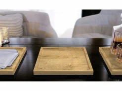 New Vladon Cuenco decorativo Maya, moderno Plato decorativo cuadrado, Roble natural (20 x 1,8 x 20 cm) Presentación Y Servicio