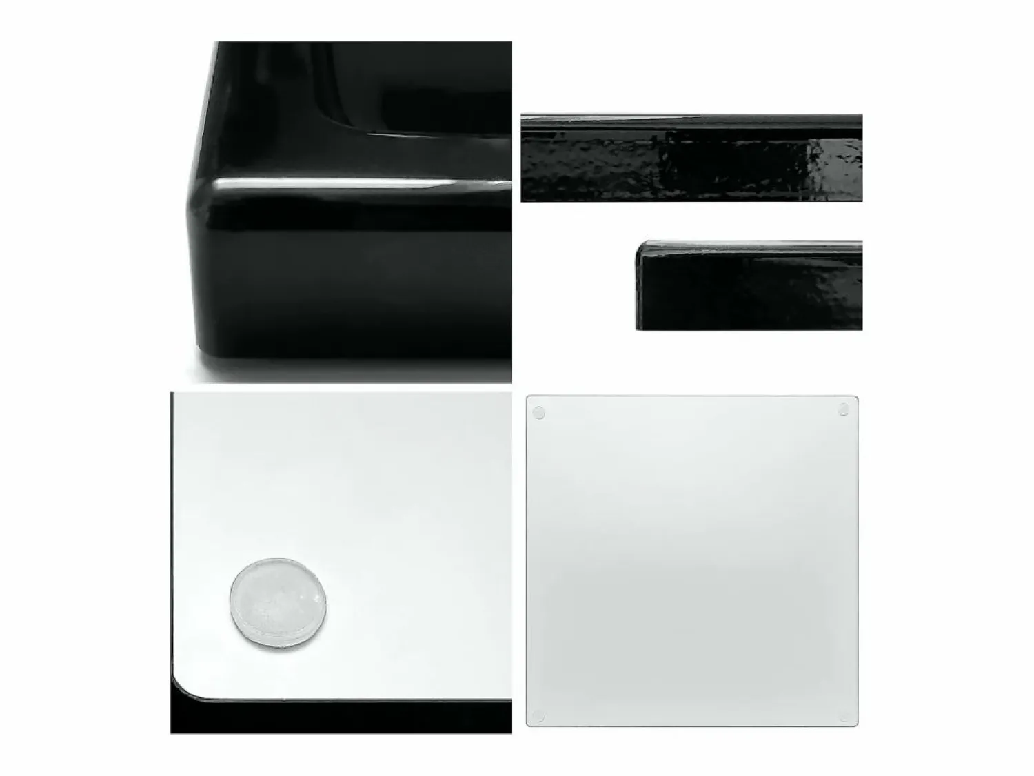 Vladon Cuenco decorativo Maya, moderno Plato decorativo cuadrado, , Juego de 3 (20 x 1,8 x 20 cm) Presentación Y Servicio