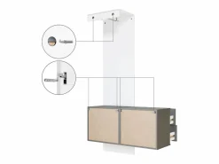 Vladon Mueble recibidor Carlton Set 2, Mueble de entrada compuesto por 1 Perchero, 1 Armario de cajones, antracita mate/ de alto brillo (105 x 193 x 35 cm)