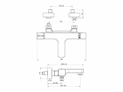Essebagno Voluto mezclador para bañera y ducha termostático cromado Huber