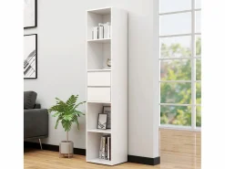 Outlet Garden Furniture Växjö Estantería librería madera contrachapada 36x30x171 cm Blanco