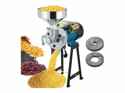 Outlet DripeX 2200W Molino de harina seca y húmeda 2 en 1, 50x26x70cm, para cereales, paja - enchufe de la UE Azul