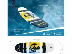 Best COASTO Wakeboard Topaz 140 - Rocker 3 Etapas - MAX 80kg - Ligero, Cómodo y Práctico - PB-CWKBTOPAZ Azul