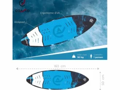 Clearance Wakesurf Onyx - 160 x 50cm - Rocker 6 cm - 3 aletas - MAX 90kg - Ligero, Cómodo y Práctico - PB-CWKSONYX Deportes Náuticos