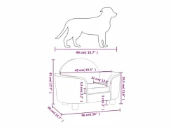 Garden Furniture Ware Shoals Cama para perros de terciopelo negra 66x40x45 cm