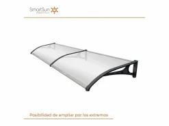 Sale - Marquesina Puerta Exterior 150x80 cm – Policarbonato 2,7mm – Soportes Aluminio Antracita – Fácil Montaje – Tejadillo Protección Lluvia Estor Y Toldo