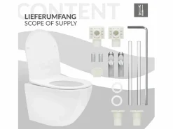 LuxeBath WC Cerámico suspendido 49cm sin reborde corto con sistema softclose