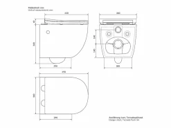 Clearance LuxeBath WC Cerámico suspendido con bidé sin reborde corto con sistema softclose Blanco