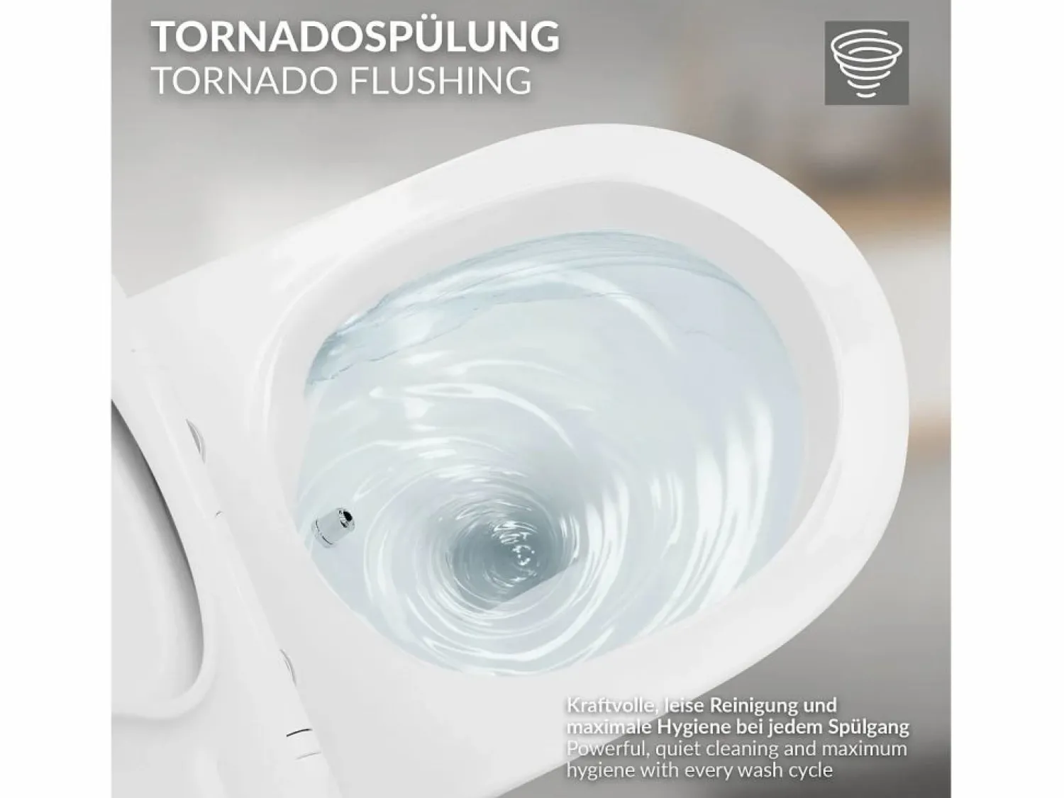 LuxeBath WC cerámico suspendido con función bidé brillante corto 49 cm sin borde
