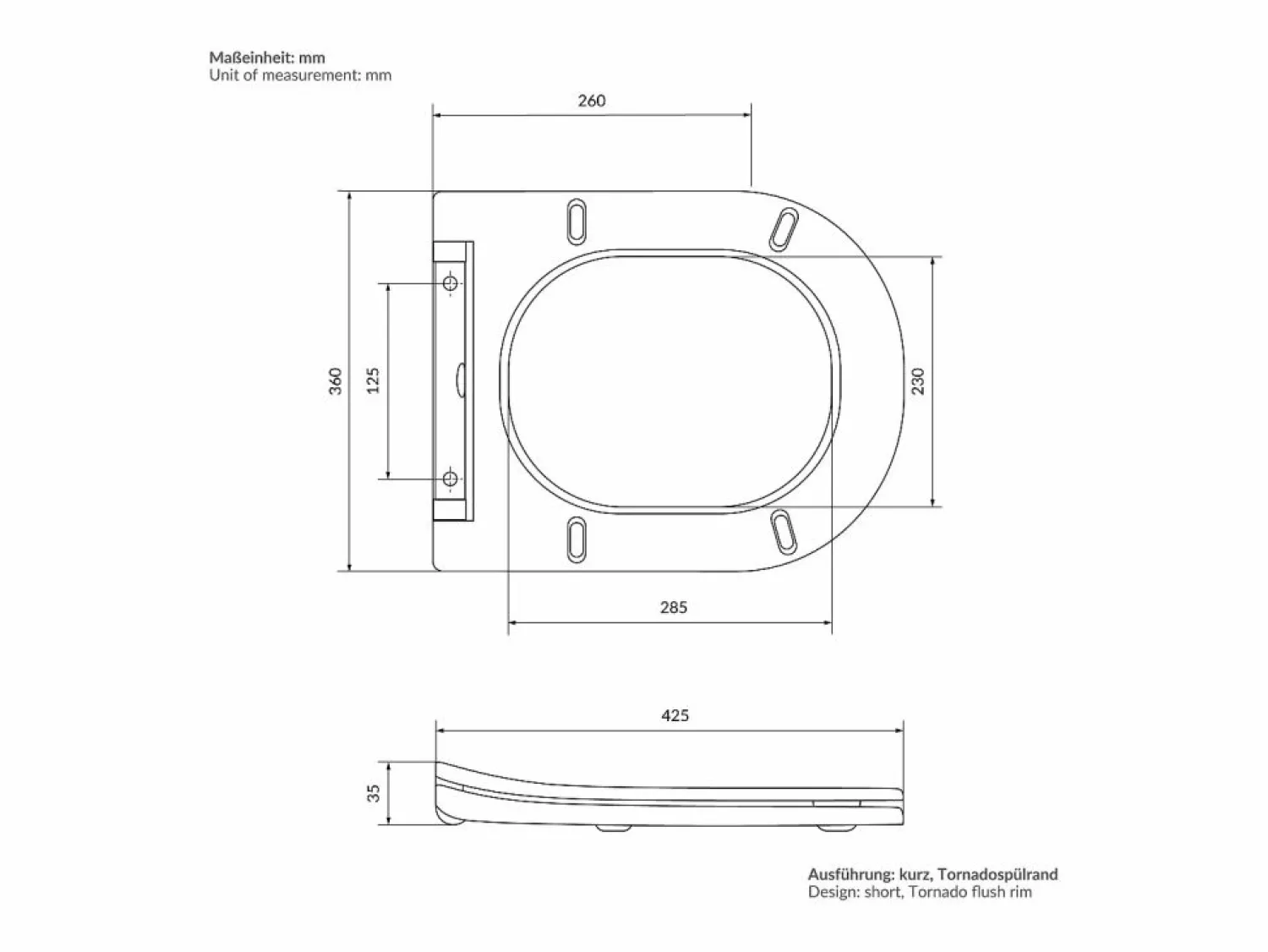 LuxeBath WC cerámico suspendido con función bidé brillante corto 49 cm sin borde