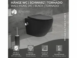 New WC cerámico suspendido nanorecubrimiento función bidé corto 49cm softclose Inodoro Suspendido
