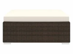 Garden Furniture West Orange Reposapies seccional con cojín 1 uds ratán sintético marrón