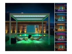 Clearance Habitat et jardin Windsor" pérgola bioclimática de aluminio con led 3 x 4 - Taupe Topo