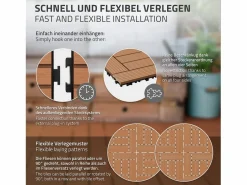 ECD Germany WPC baldosas 30x30cm 1 m² mosaico para jardín piscina patio