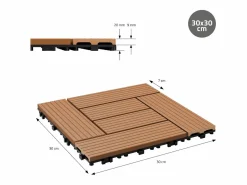 ECD Germany WPC baldosas 30x30cm 1 m² mosaico para jardín piscina patio
