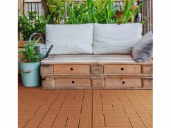 ECD Germany WPC baldosas 30x30cm 1 m² mosaico para jardín piscina patio