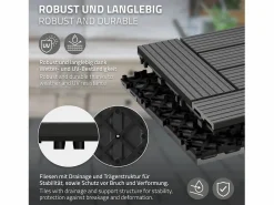 ECD Germany WPC baldosas 30x30cm 1 m² para jardín piscina patio