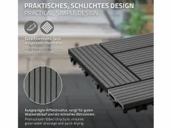 ECD Germany WPC baldosas 30x30cm 1 m² para jardín piscina patio
