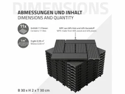 ECD Germany WPC baldosas 30x30cm 1 m² para jardín piscina patio