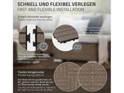 Sale ECD Germany 55x Baldosas de WPC para terraza,30x30cm, 5m² Marru00f3n