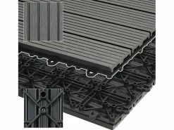 Outlet ECD Germany 11x Baldosas para terraza WPC 30x30 cm 1 m² baldosas antracita Gris