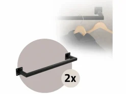 Hot 2x Perchero de pared para vestidor/armario barra para ropa/toallas 60x12cm Burro Para Ropa
