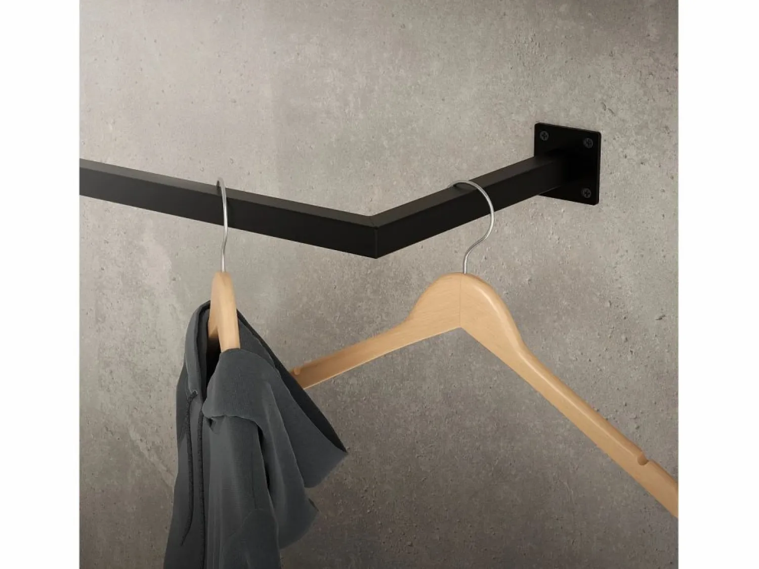 Hot 2x Perchero de pared para vestidor/armario barra para ropa/toallas 60x12cm Burro Para Ropa